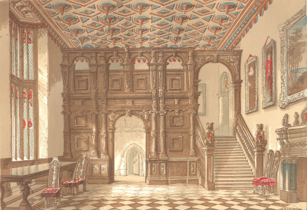 YORKS. Methley Hall 1845 old antique vintage print picture